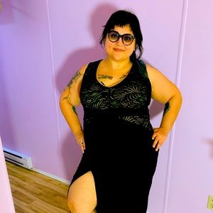 Curvysense black gown. Sexy and slinky! Size 1X.